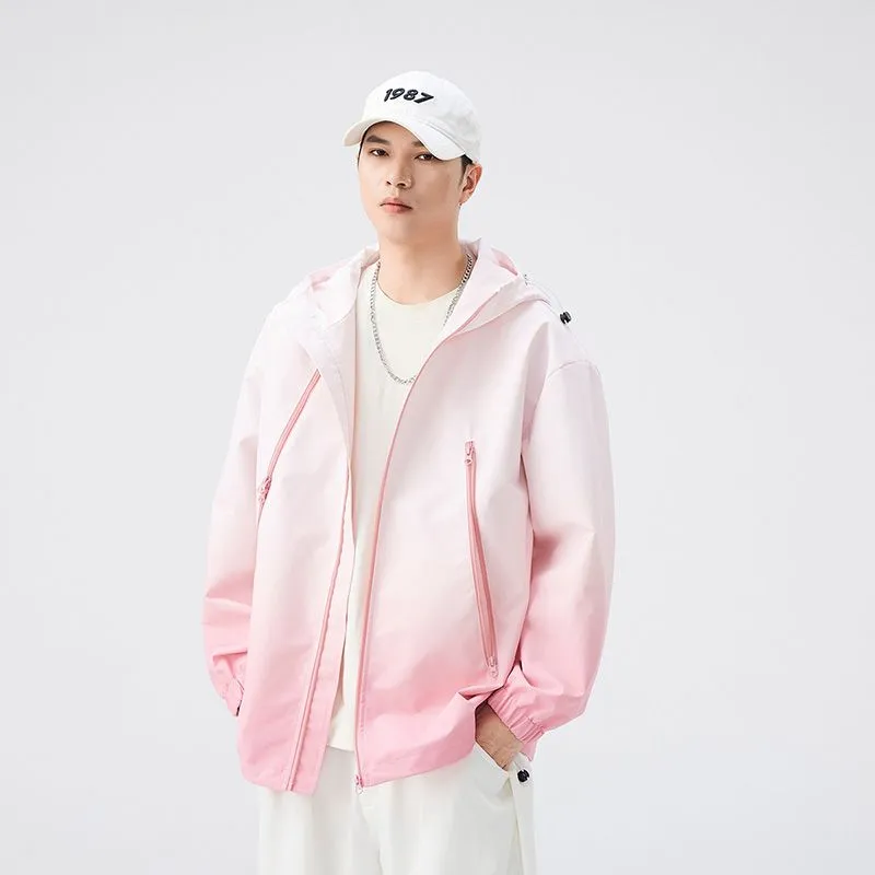 Stylish Hooded Raincoat Featuring a Relaxed-fit and Zippered Pocket
