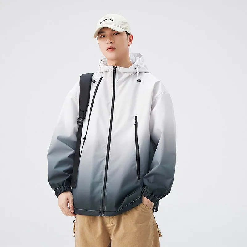 Stylish Hooded Raincoat Featuring a Relaxed-fit and Zippered Pocket