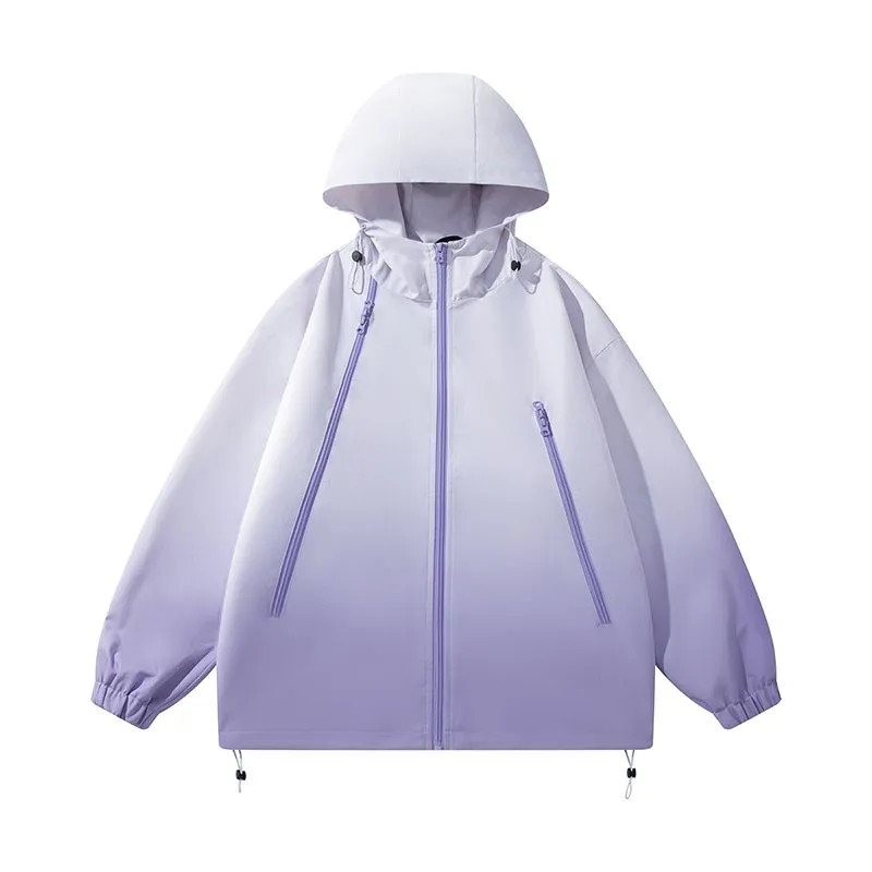 Stylish Hooded Raincoat Featuring a Relaxed-fit and Zippered Pocket