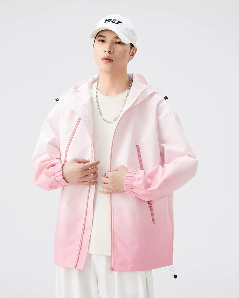 Stylish Hooded Raincoat Featuring a Relaxed-fit and Zippered Pocket