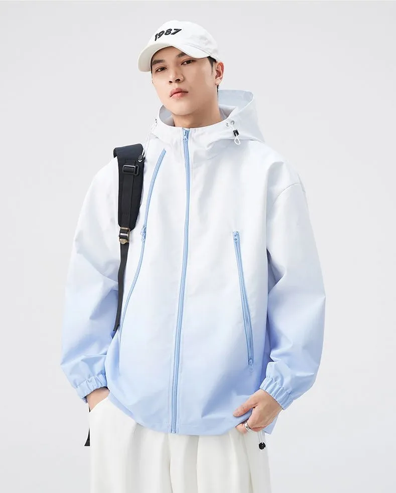 Stylish Hooded Raincoat Featuring a Relaxed-fit and Zippered Pocket