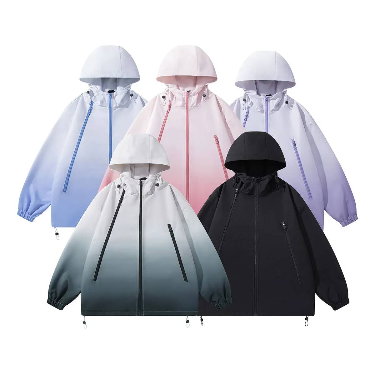 Stylish Hooded Raincoat Featuring a Relaxed-fit and Zippered Pocket