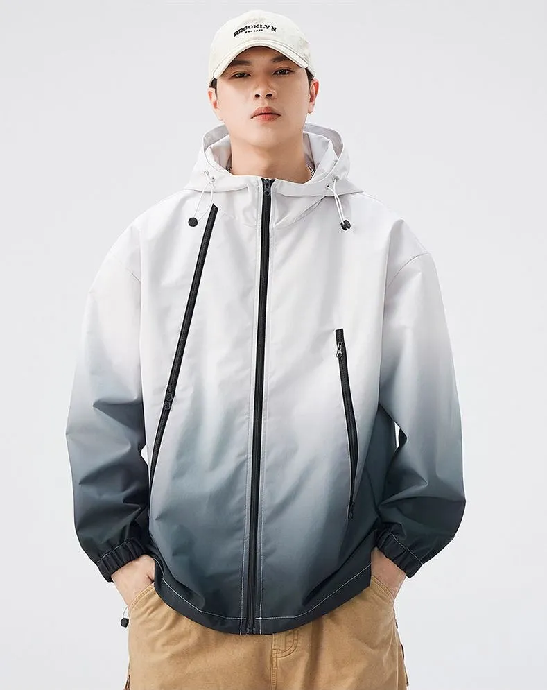 Stylish Hooded Raincoat Featuring a Relaxed-fit and Zippered Pocket