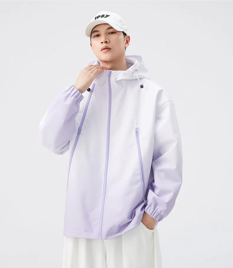 Stylish Hooded Raincoat Featuring a Relaxed-fit and Zippered Pocket