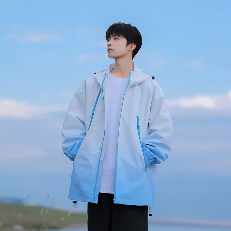 Stylish Hooded Raincoat Featuring a Relaxed-fit and Zippered Pocket