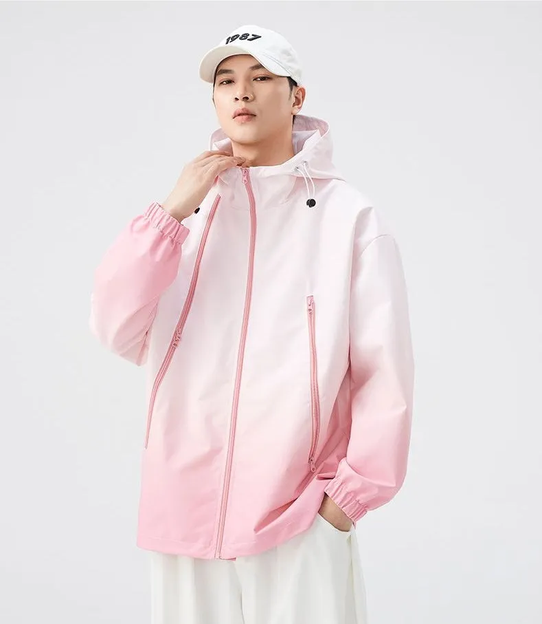 Stylish Hooded Raincoat Featuring a Relaxed-fit and Zippered Pocket