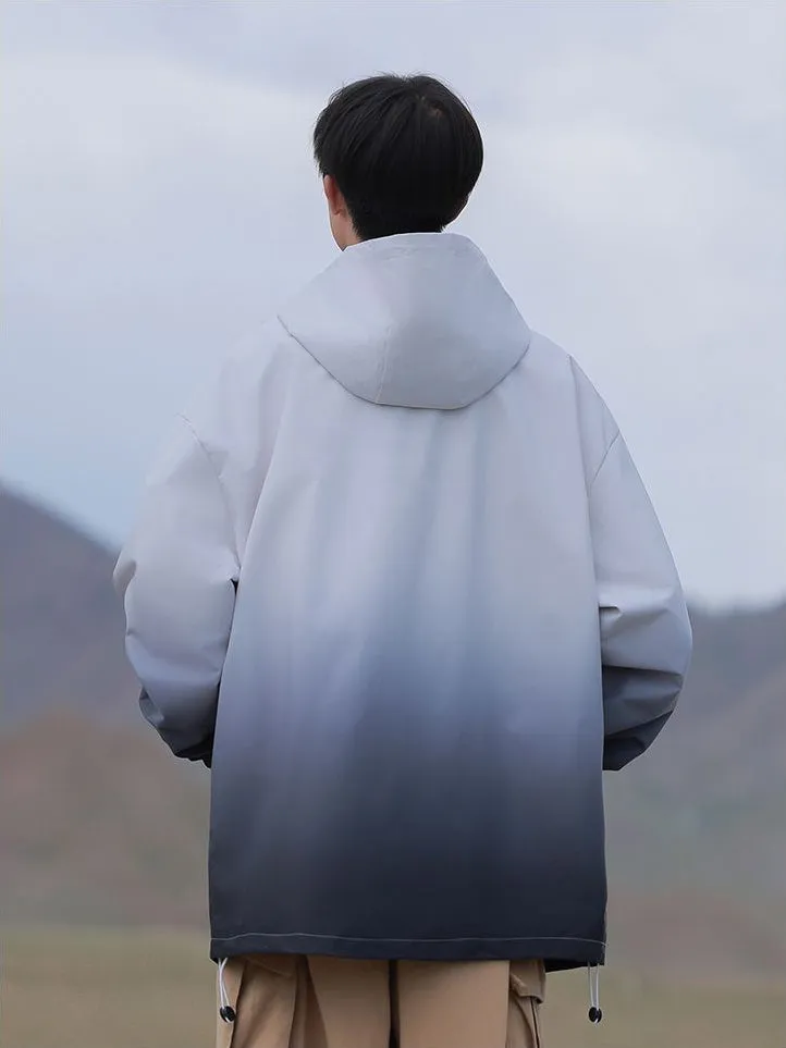 Stylish Hooded Raincoat Featuring a Relaxed-fit and Zippered Pocket