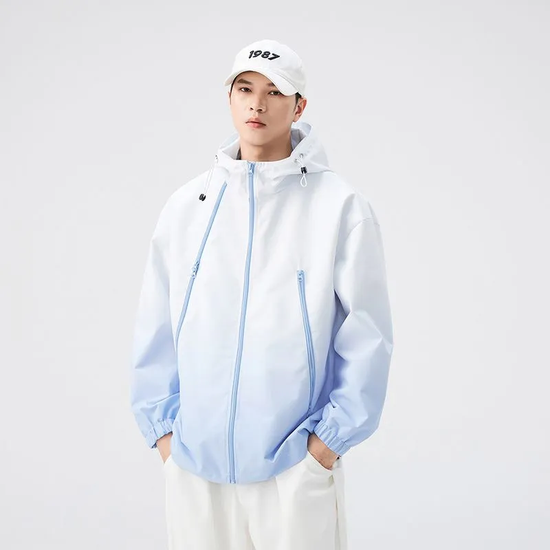 Stylish Hooded Raincoat Featuring a Relaxed-fit and Zippered Pocket