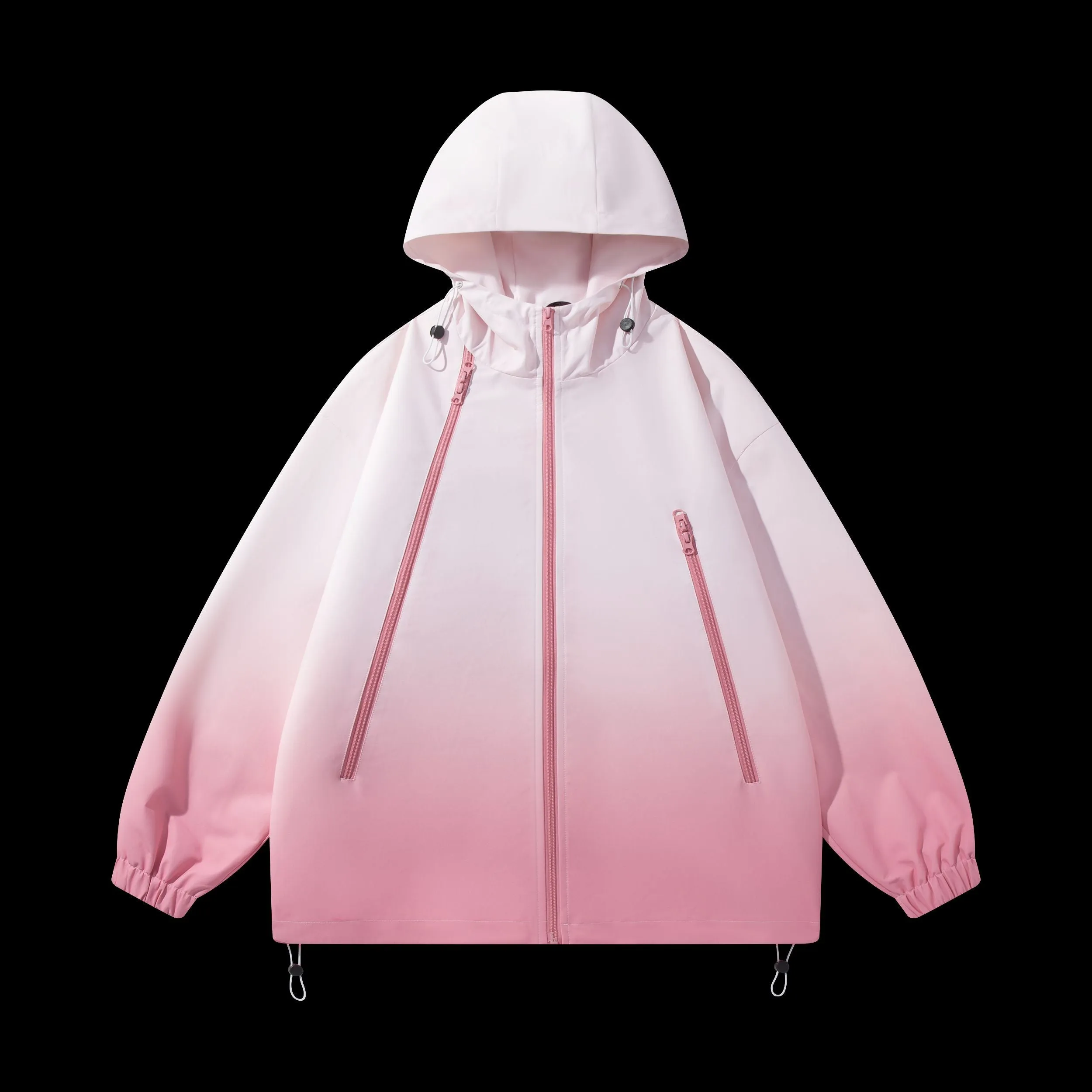 Stylish Hooded Raincoat Featuring a Relaxed-fit and Zippered Pocket