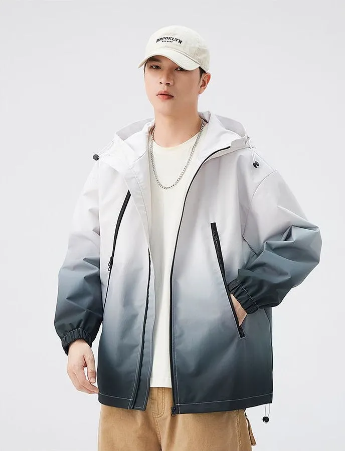 Stylish Hooded Raincoat Featuring a Relaxed-fit and Zippered Pocket