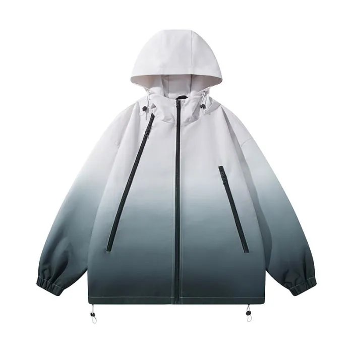Stylish Hooded Raincoat Featuring a Relaxed-fit and Zippered Pocket