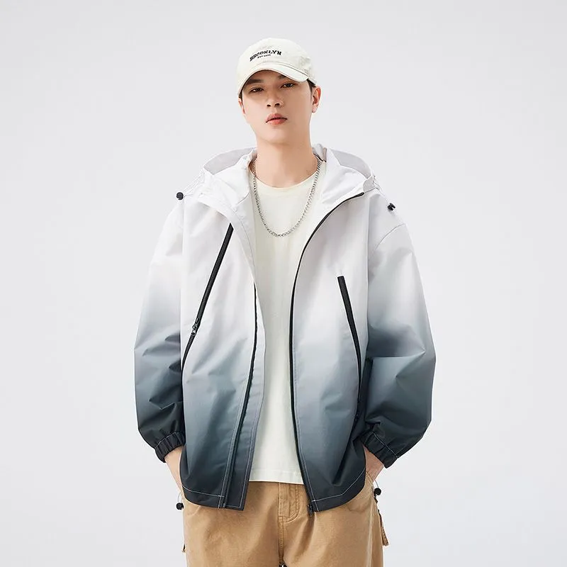 Stylish Hooded Raincoat Featuring a Relaxed-fit and Zippered Pocket