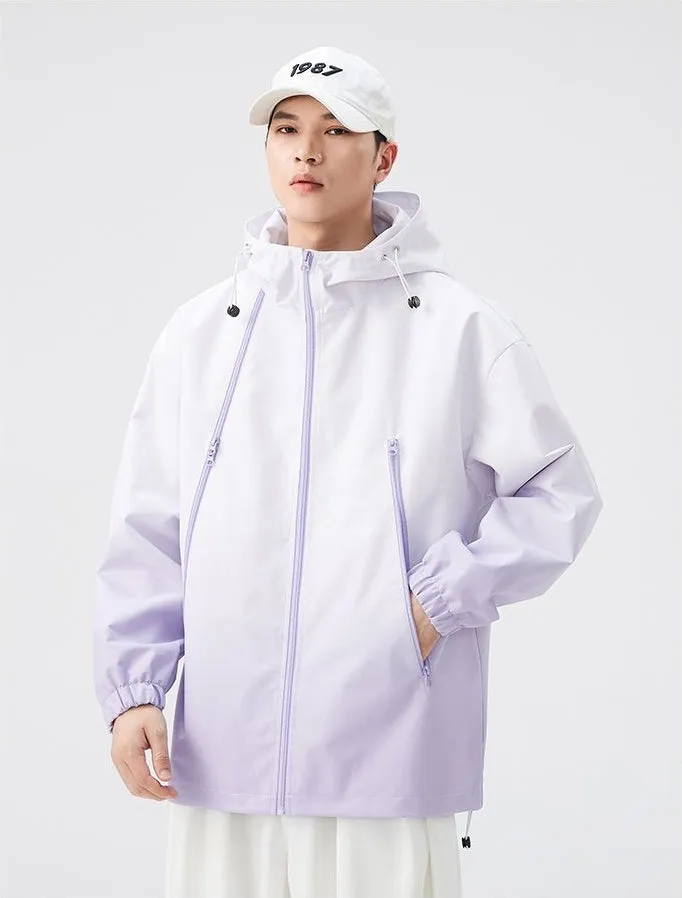 Stylish Hooded Raincoat Featuring a Relaxed-fit and Zippered Pocket