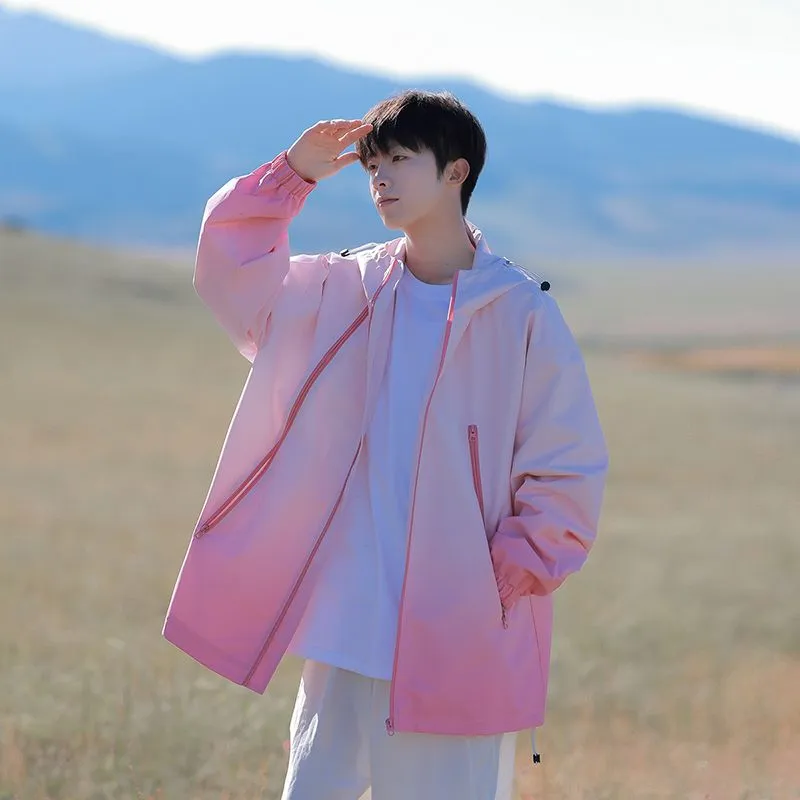 Stylish Hooded Raincoat Featuring a Relaxed-fit and Zippered Pocket