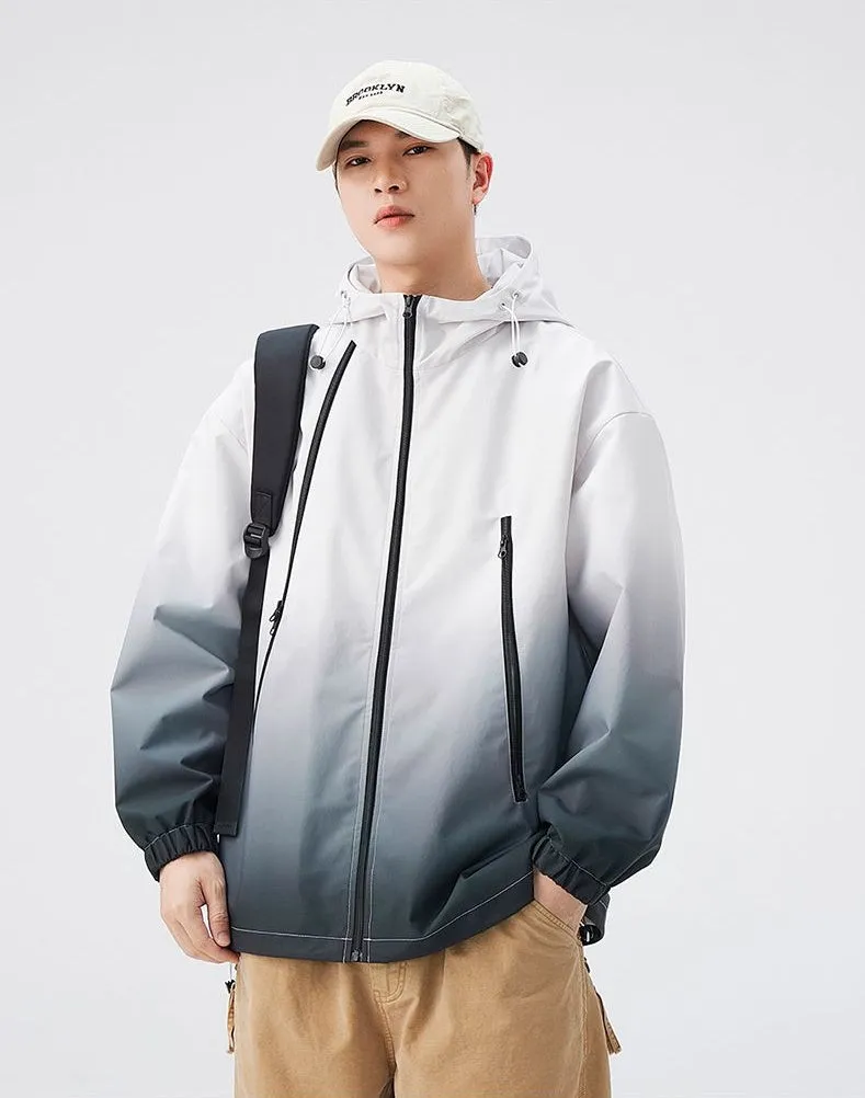 Stylish Hooded Raincoat Featuring a Relaxed-fit and Zippered Pocket