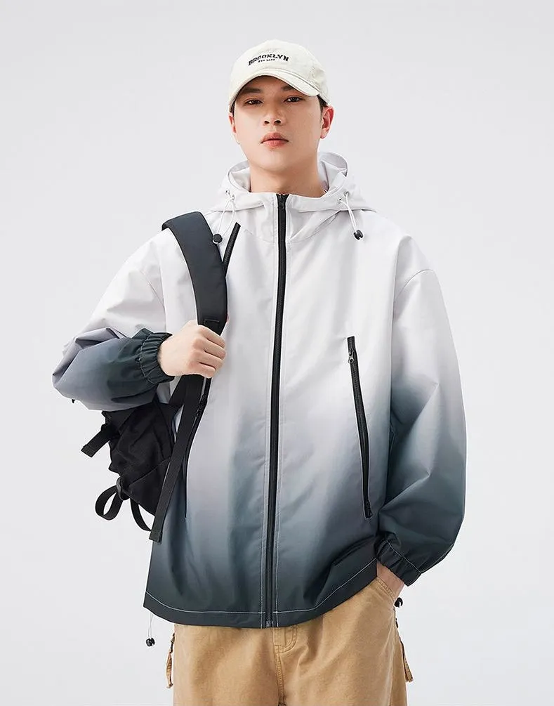 Stylish Hooded Raincoat Featuring a Relaxed-fit and Zippered Pocket