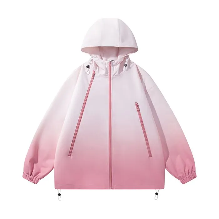 Stylish Hooded Raincoat Featuring a Relaxed-fit and Zippered Pocket