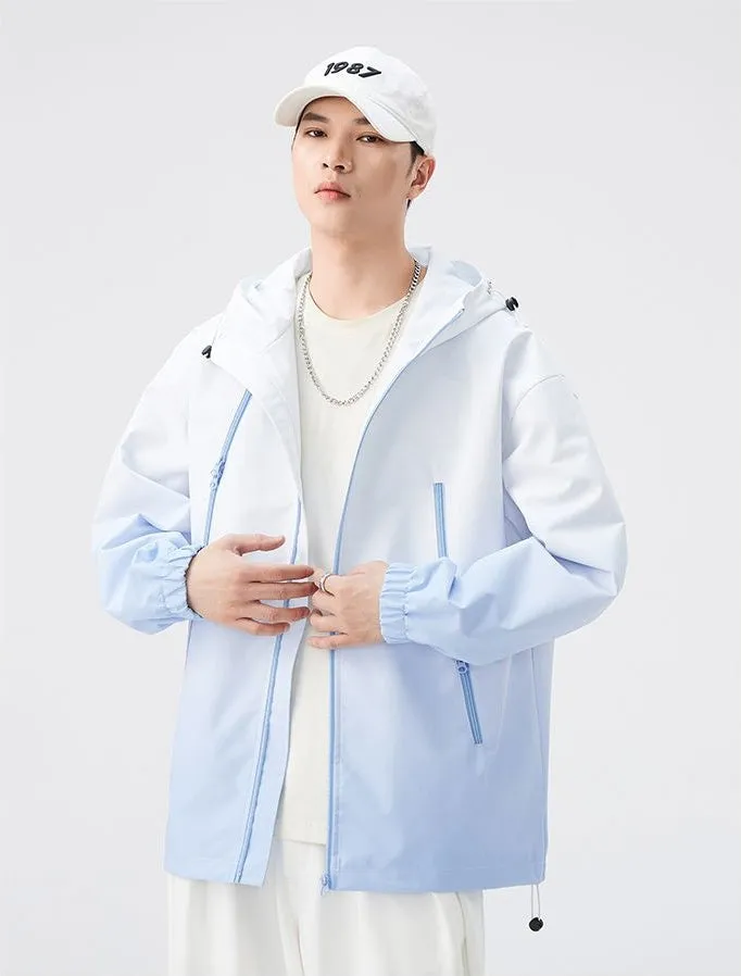 Stylish Hooded Raincoat Featuring a Relaxed-fit and Zippered Pocket