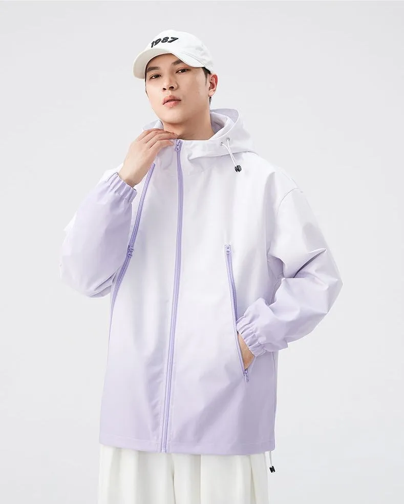 Stylish Hooded Raincoat Featuring a Relaxed-fit and Zippered Pocket