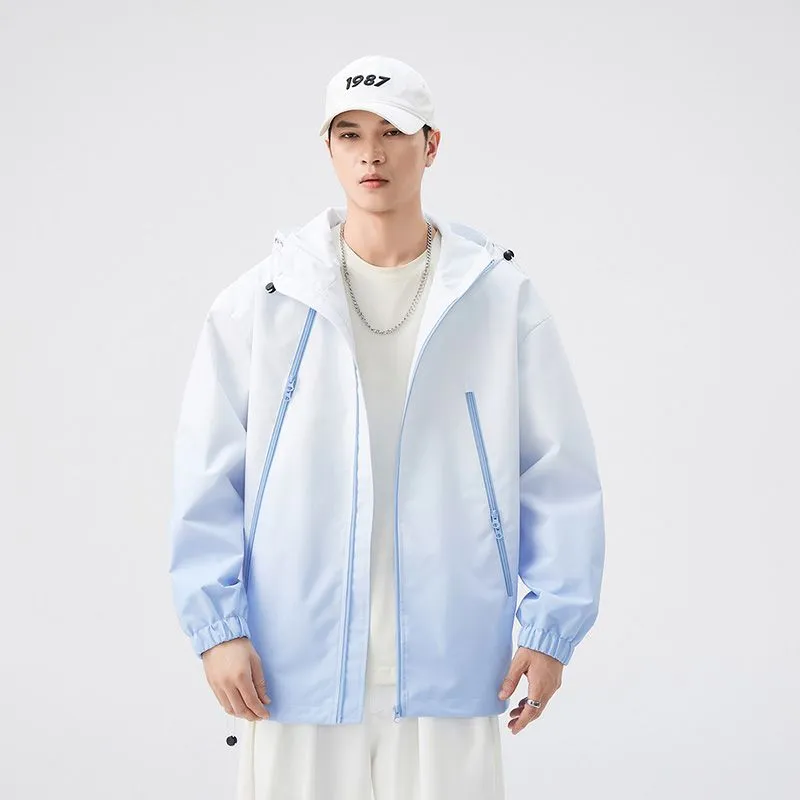 Stylish Hooded Raincoat Featuring a Relaxed-fit and Zippered Pocket