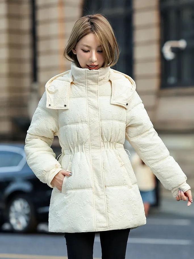 Stylish Relaxed-fit Hip-length Zip Up Puffer Jacket