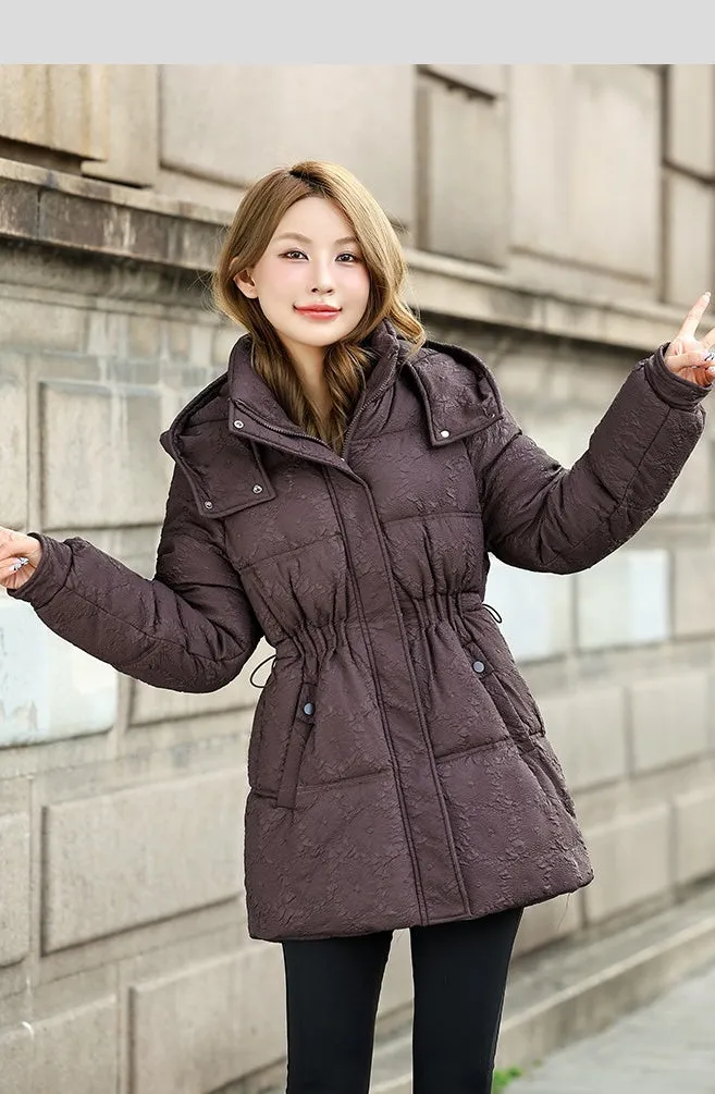 Stylish Relaxed-fit Hip-length Zip Up Puffer Jacket