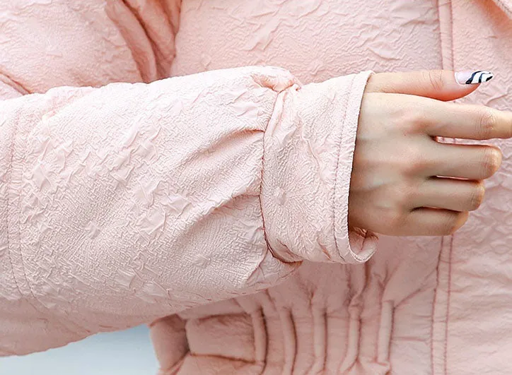Stylish Relaxed-fit Hip-length Zip Up Puffer Jacket