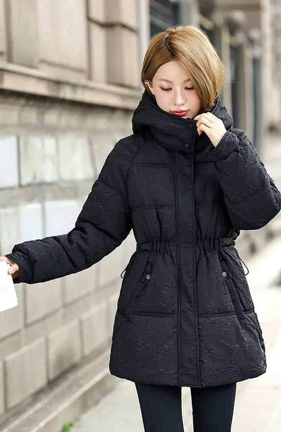Stylish Relaxed-fit Hip-length Zip Up Puffer Jacket