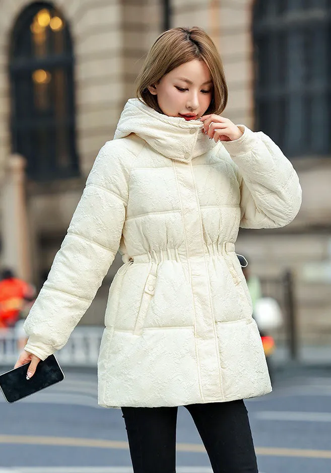 Stylish Relaxed-fit Hip-length Zip Up Puffer Jacket