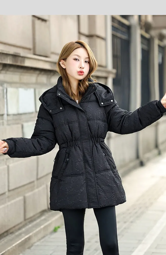 Stylish Relaxed-fit Hip-length Zip Up Puffer Jacket