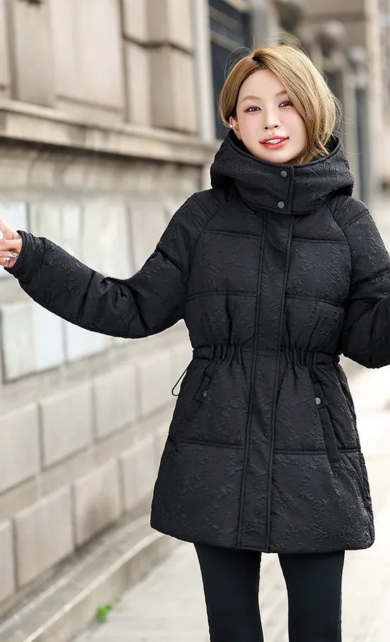 Stylish Relaxed-fit Hip-length Zip Up Puffer Jacket
