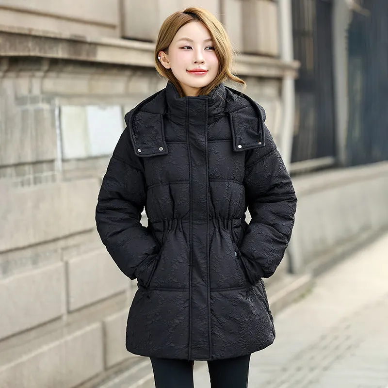 Stylish Relaxed-fit Hip-length Zip Up Puffer Jacket
