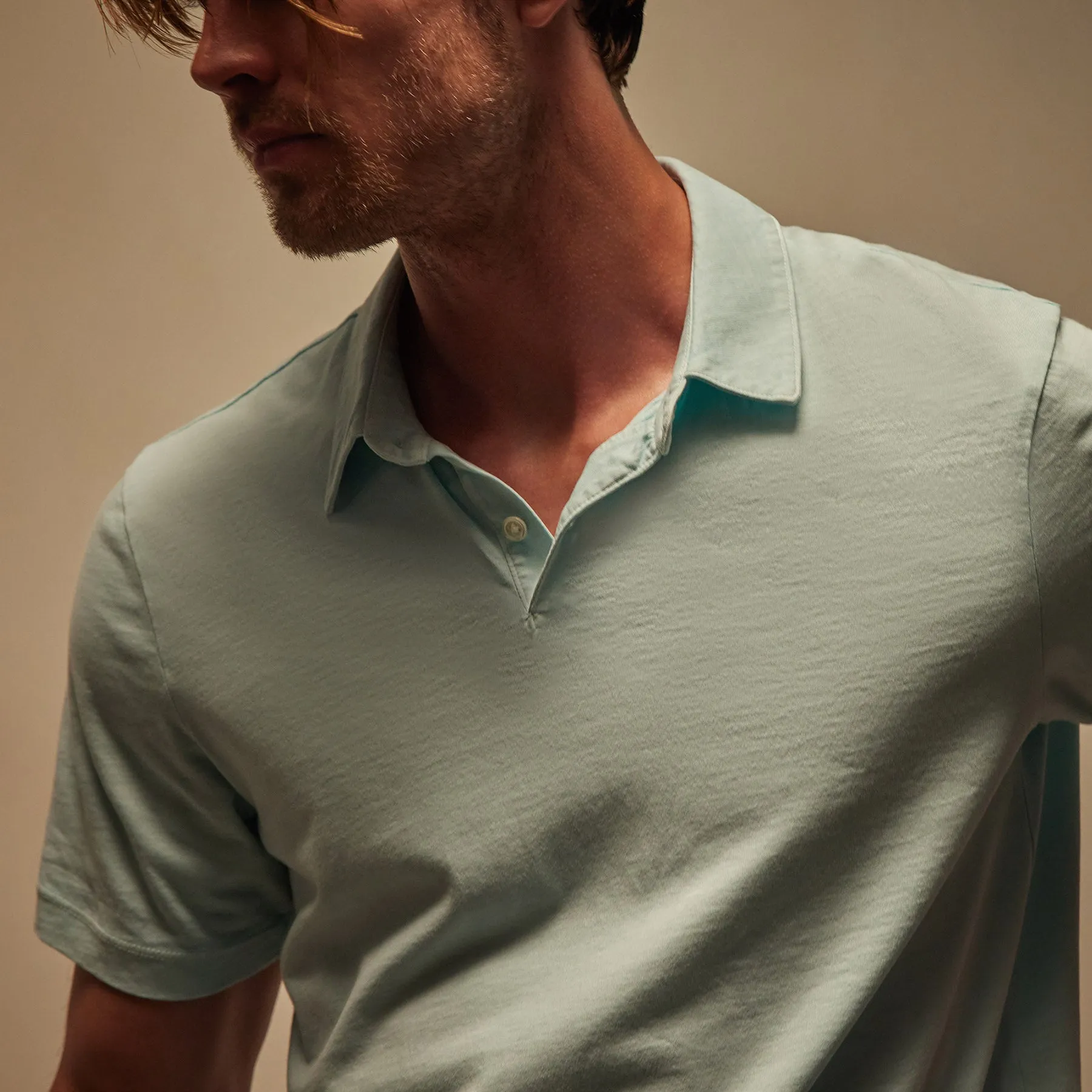 Sueded Jersey Polo - Taffy Pigment