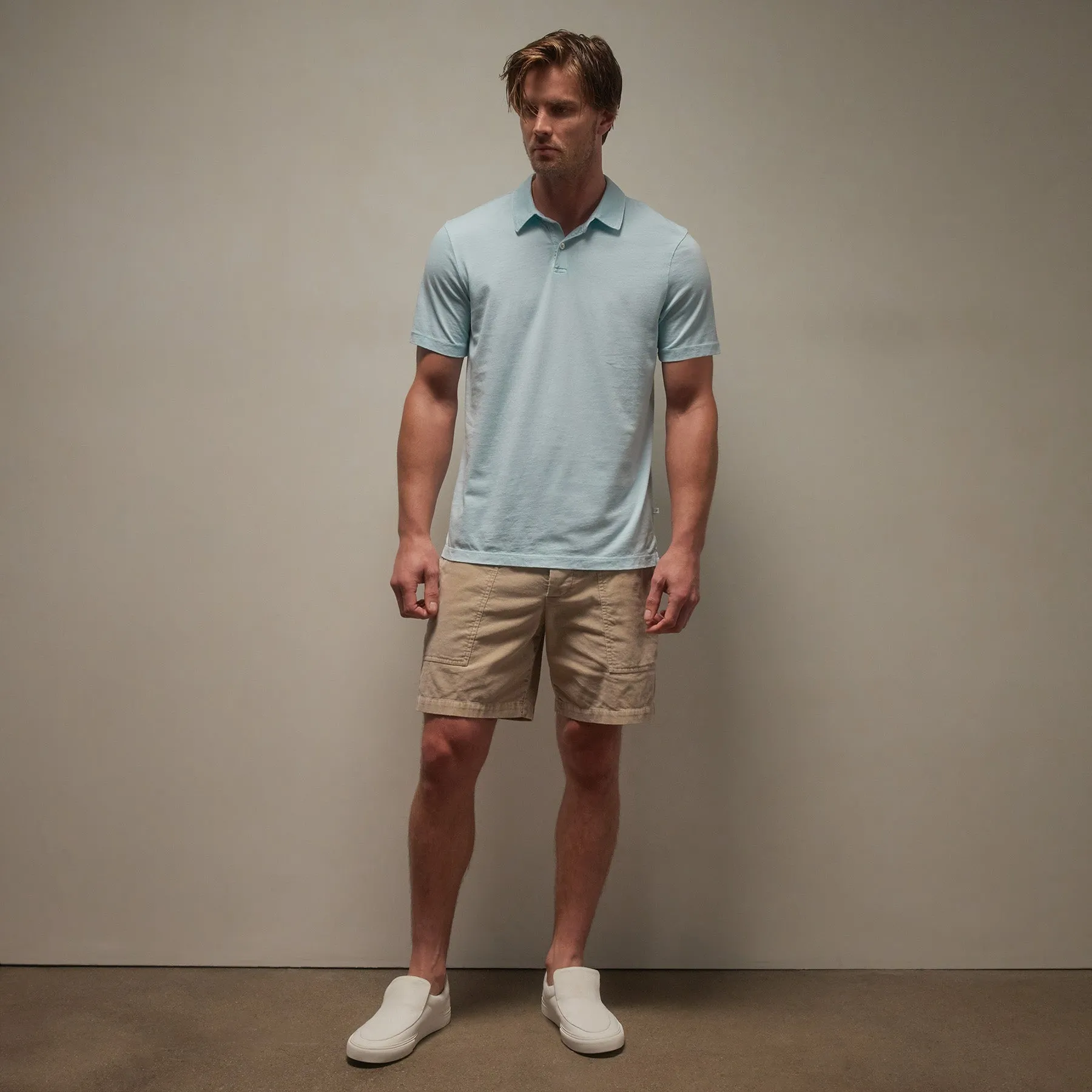 Sueded Jersey Polo - Taffy Pigment