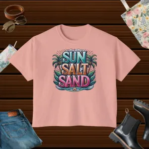Sun and Sand Muscle Tee with Flowy Rolled Cuffs