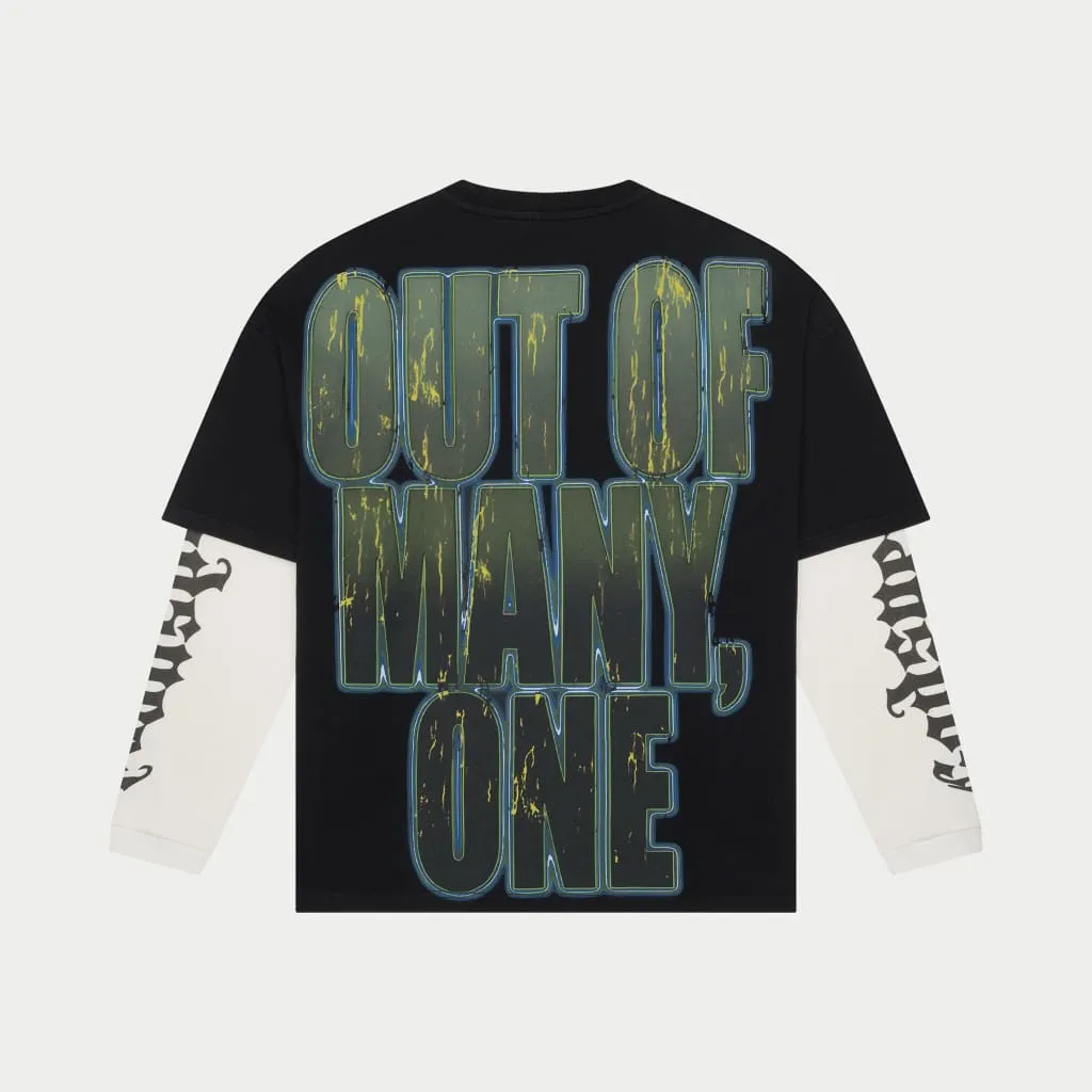 Sunset Drift Layered T-Shirt (Black)