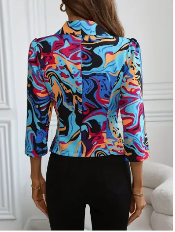 Susannah vibrant blazer with abstract print