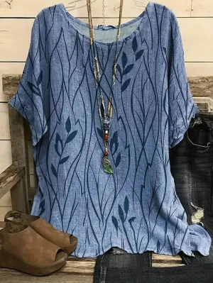 Sylas | Casual Half-Sleeve Blouse for Ladies with Plus Size - Comfortable Style