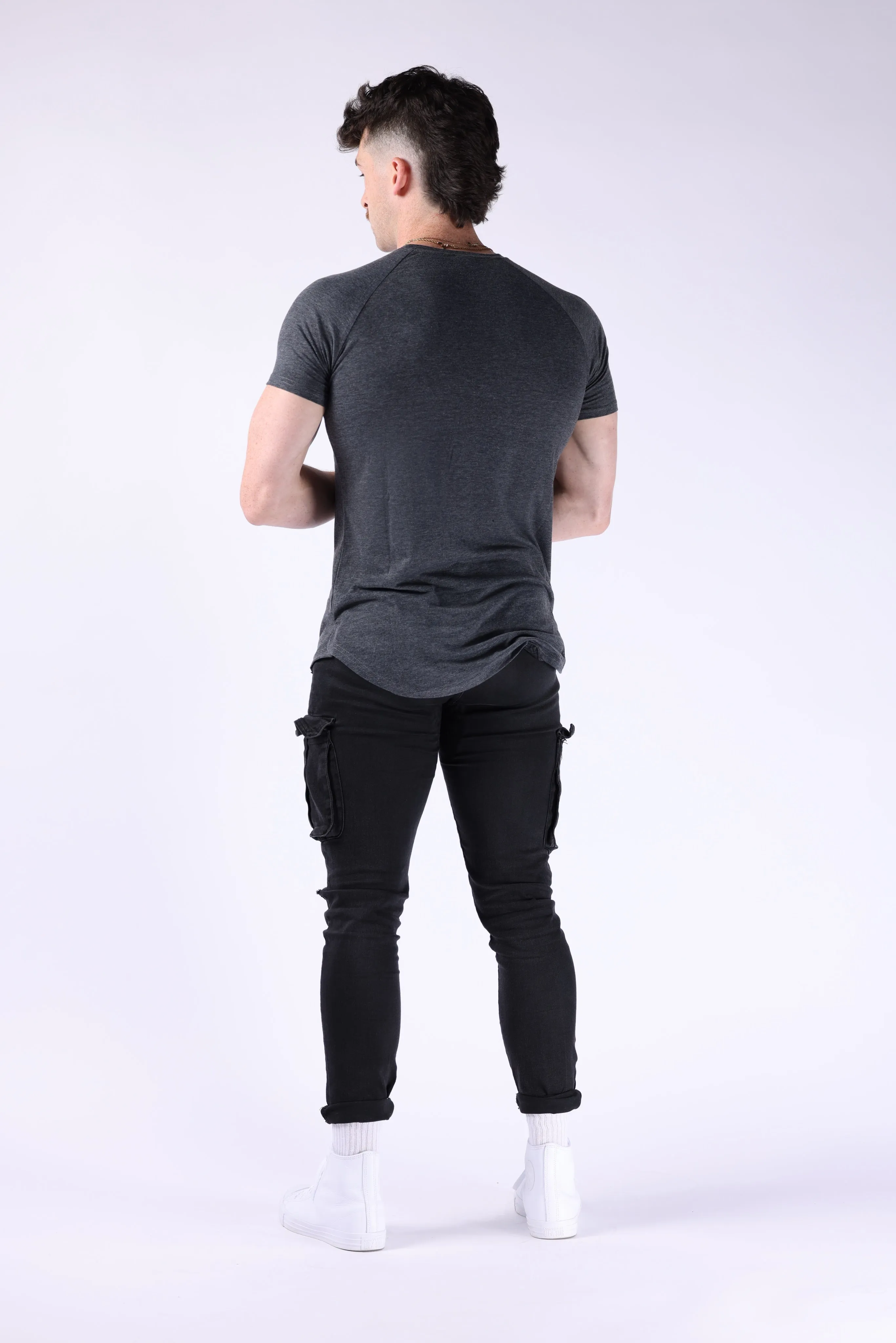 T Fit Basic Mens T shirt (Gray)