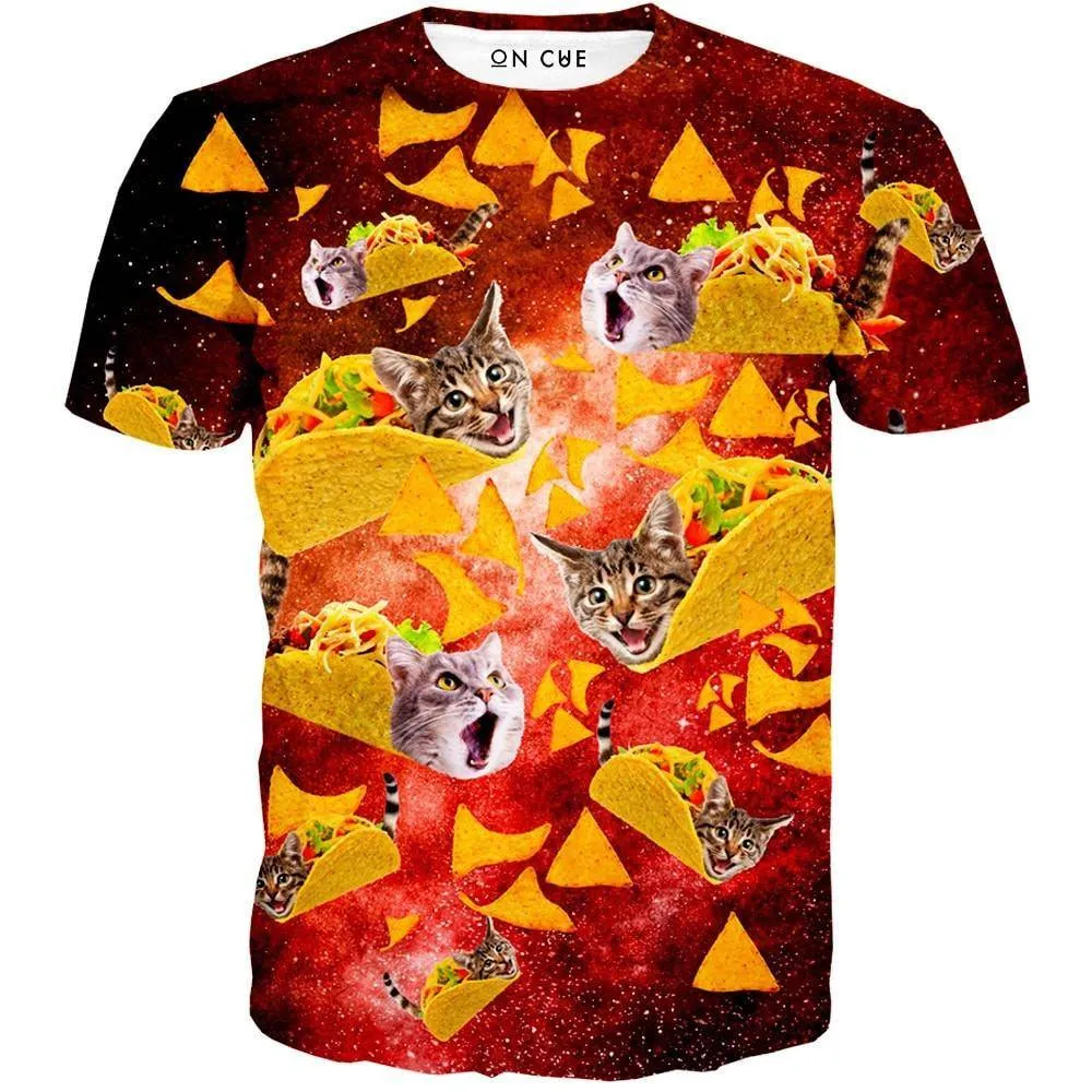 Tacos and Cats Red T-Shirt