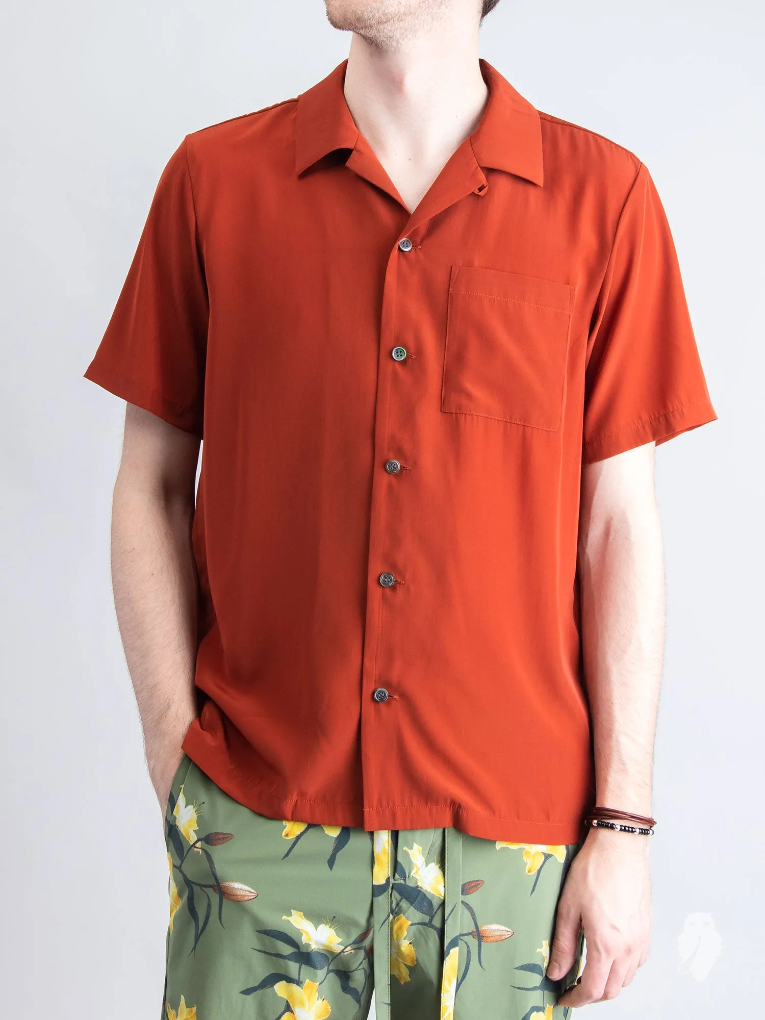 Tailored Hawaiian Shirt in Luminous Orange