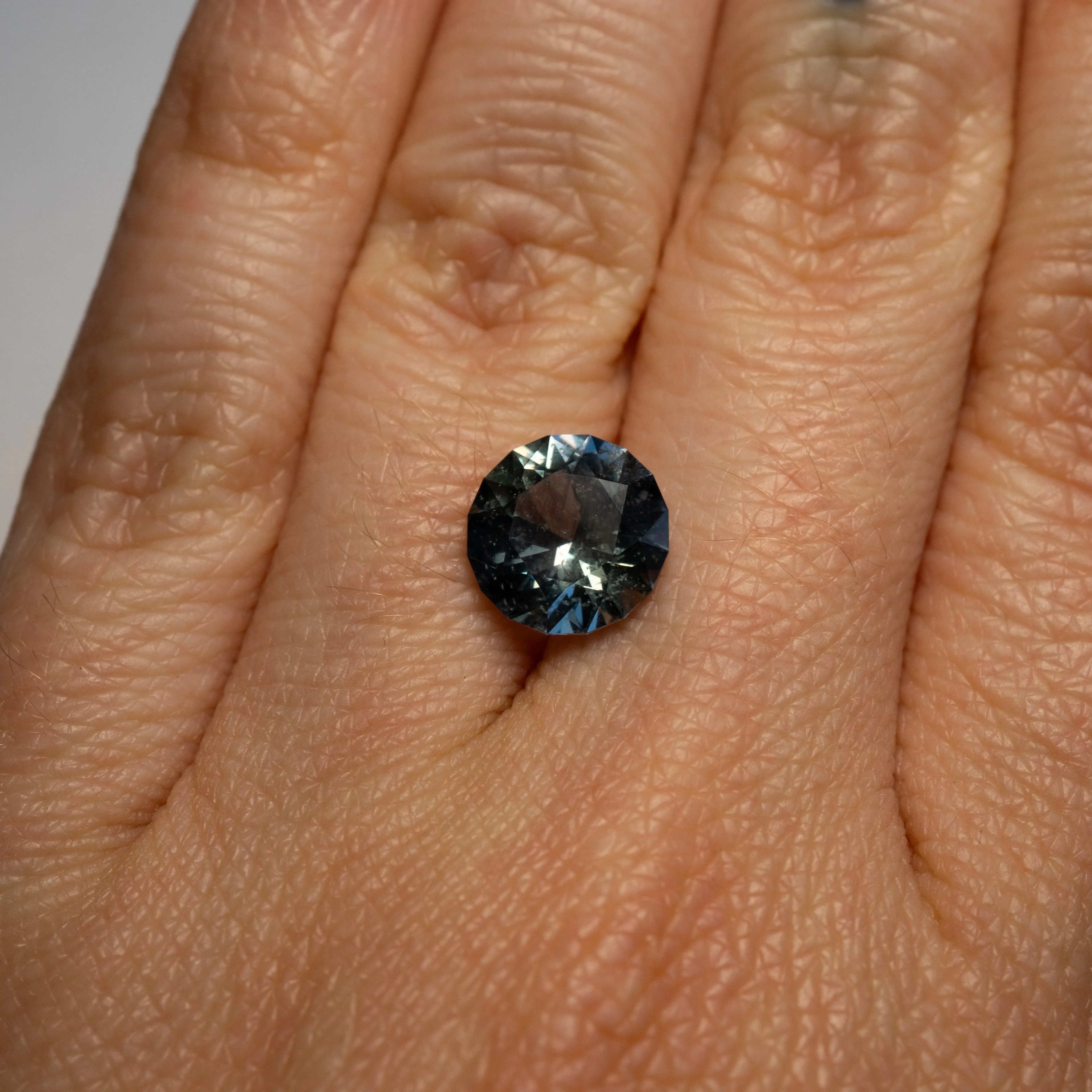 Teal-Grey Round Sapphire | 3.60ct