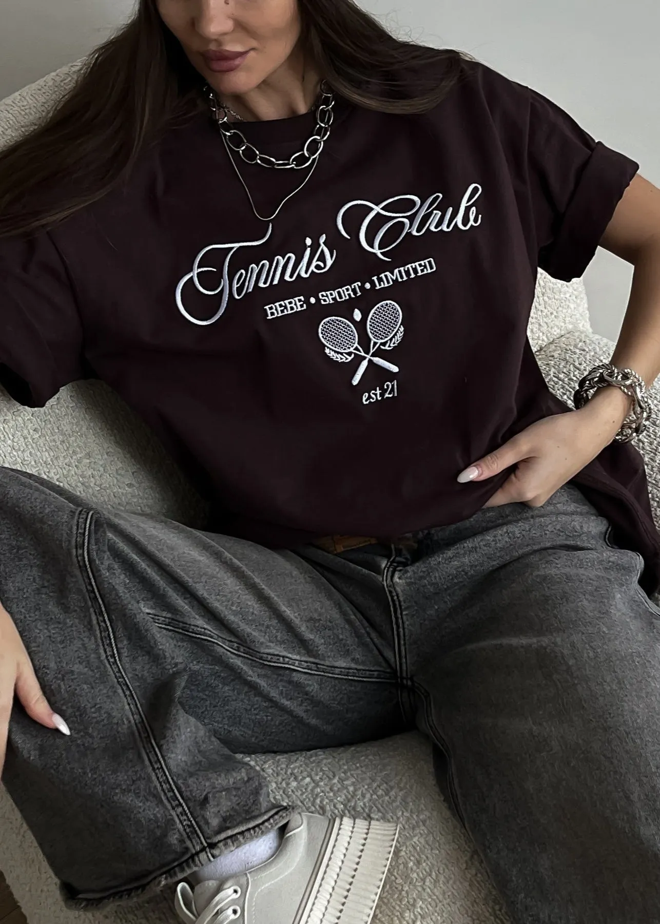 Tennis Club Oversized Graphic T-Shirt