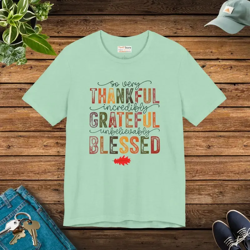 Thankful Vibes Tee Unisex Cozy Cotton Comfort