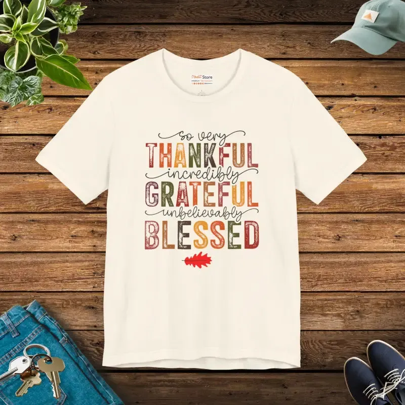 Thankful Vibes Tee Unisex Cozy Cotton Comfort