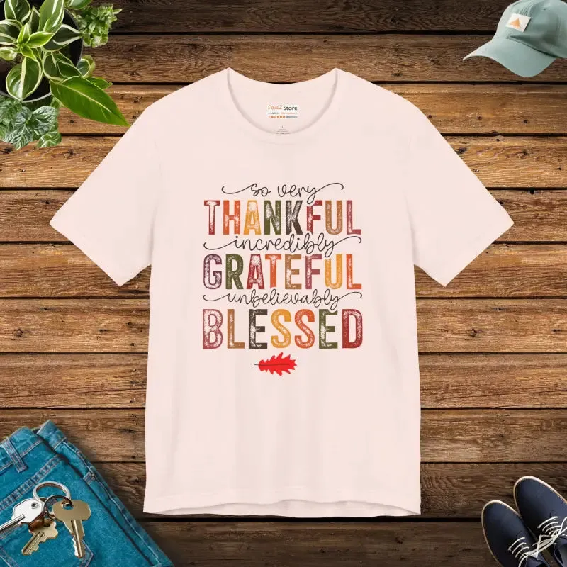 Thankful Vibes Tee Unisex Cozy Cotton Comfort