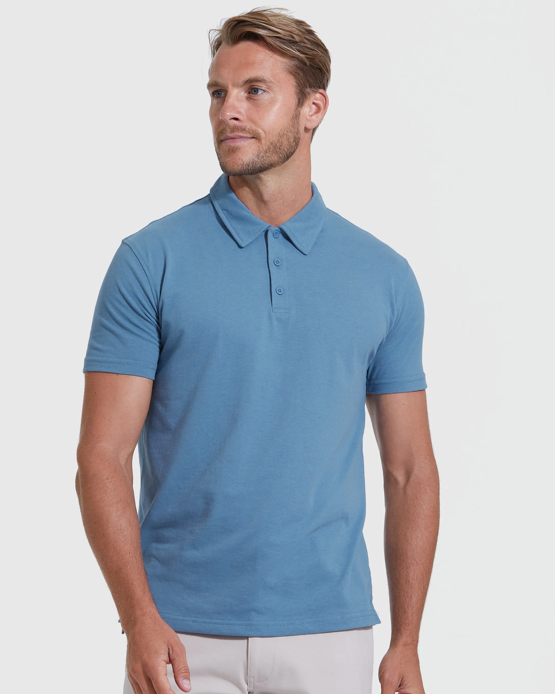 The Light Indigo Short Sleeve Polo 3-Pack