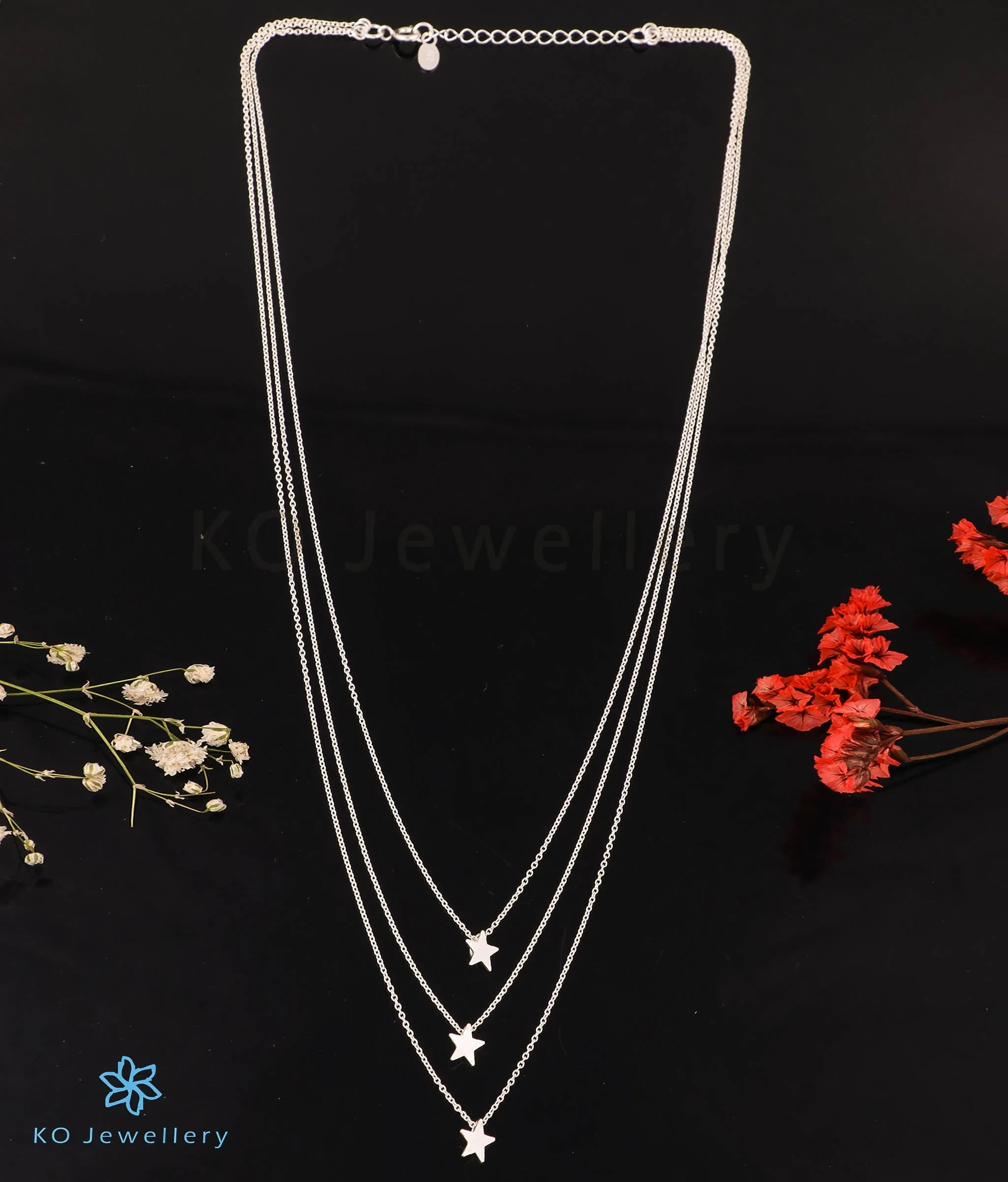 The Starry Sky Silver 3 Layered Necklace