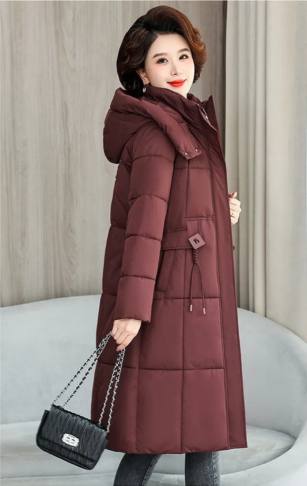Thickened Quilted Solid Puffer Jacket with Relaxed Fit