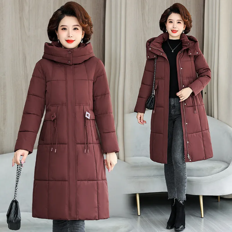 Thickened Quilted Solid Puffer Jacket with Relaxed Fit